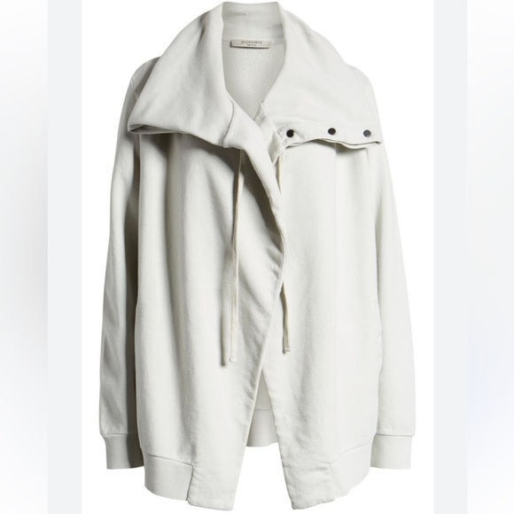 All Saints Tops - AllSaints Brooke Knit Jacket Hoodie Sweatshirt Wrap Ivory White Oversized Small